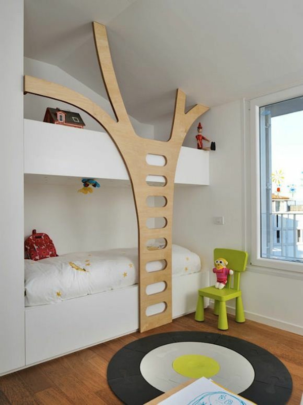 kinder-etagenbett -bilder-jugendzimmer-baby-baumform-treppe