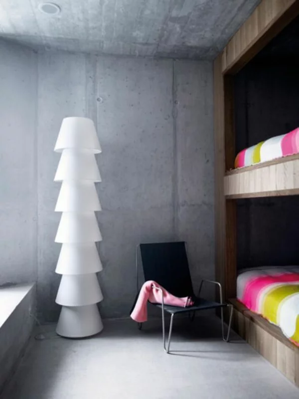 kinder-etagenbett -bilder-jugendzimmer-baby-stehlampe-originell
