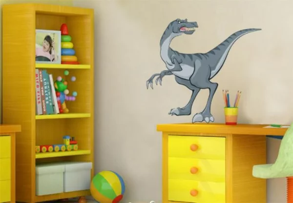 kinderzimmer wandtattoos dinosaurier lernecke gestalten kreative wandgestaltung
