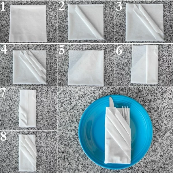 kreative bastelideen bestecktasche servietten falten anleitung tischdekoration