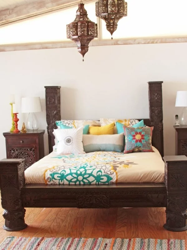 marokkanisches schlafzimmer dekorative elemente