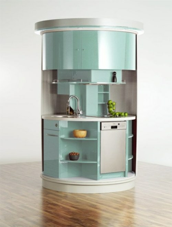 modul küchenmöbel designideen küche grün ovalform