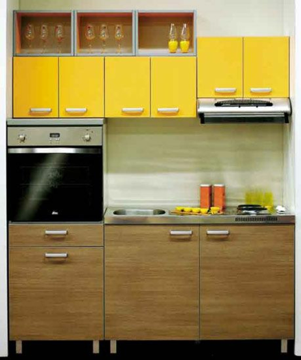 modulküchen designideen küche gelbe akzente