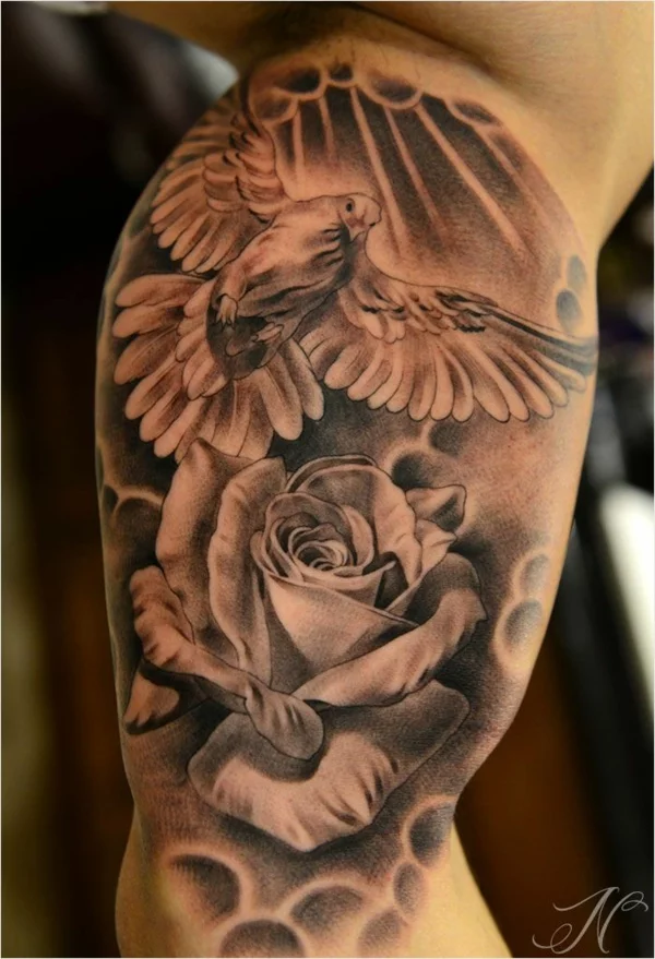 tattoo designs motive vogel rose cool
