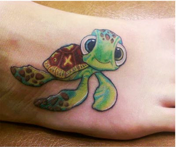 schildkröte tattoo fuß tattoos ideen
