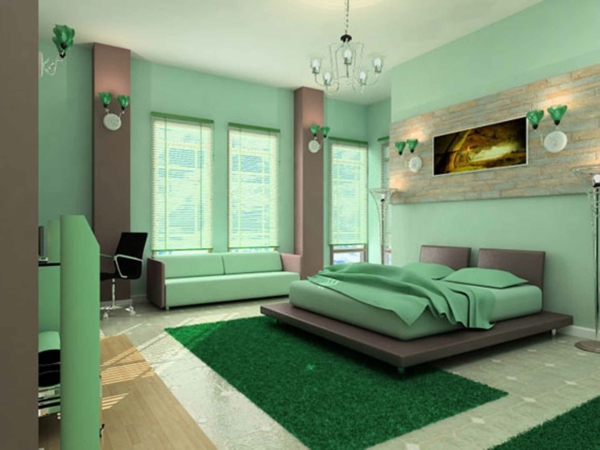 schlafzimmer einrichten deko ideen schlafzimmergestaltung wand grün