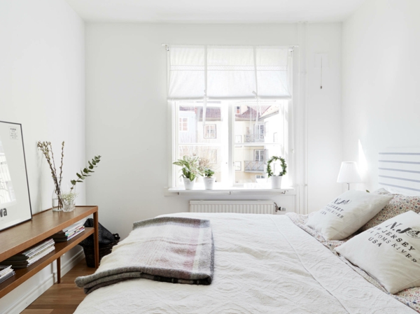 schlafzimmer ideen skandinavischer stil bett schlicht minimalistisch