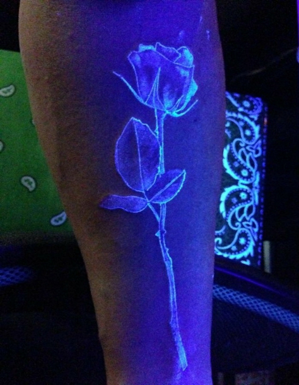 uv tattoo rose cool