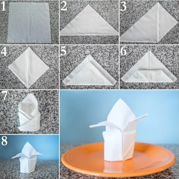 servietten falten anleitung bastelideen papierserviette falttechnik