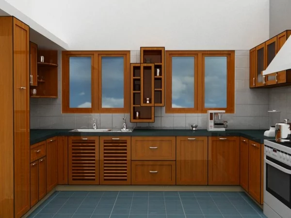 modulküchen designideen küche braune möbel