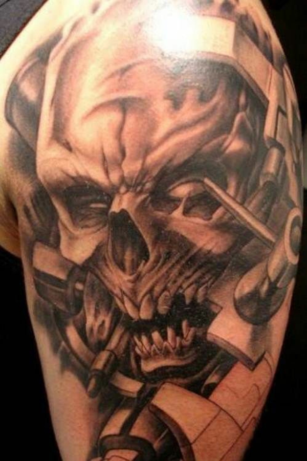 Unterarm totenkopf tattoo mann 
