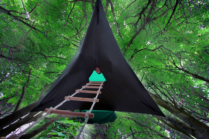 tentsile camping zelte hängende zelte in der luft seilleiter