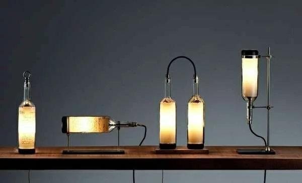 designer leuchten diy lampe aus weinflasche tischdeko
