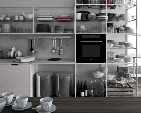 modul küchenmöbel designideen küche minimalistisch lagerraum