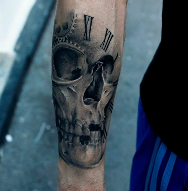 Unterarm mann totenkopf tattoo Totenkopf Tattoo