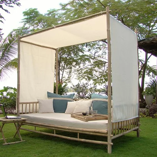 bambus deko möbel  loungebett outdoor möbel