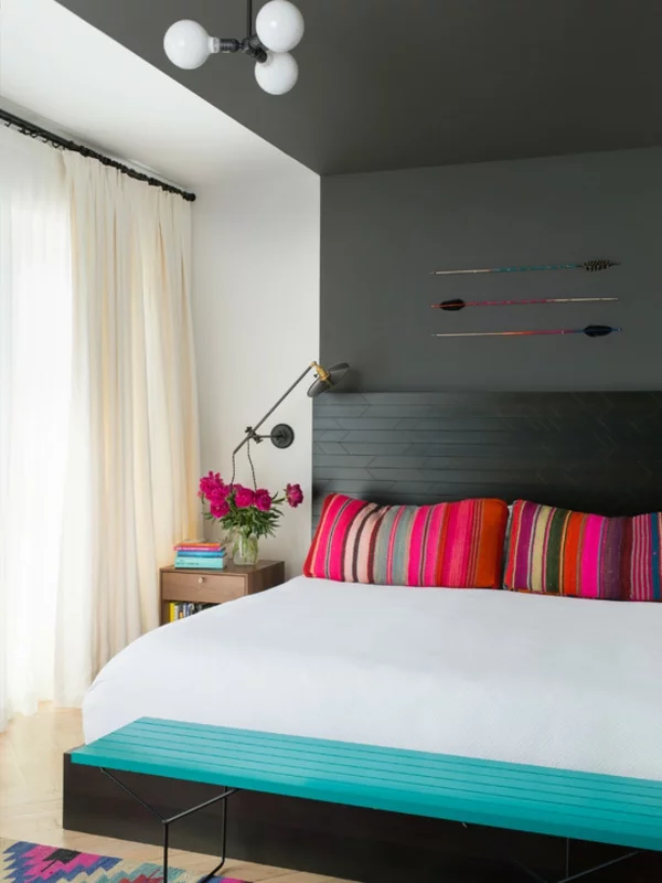 schlafzimmer ideen modern farbig dekoideen