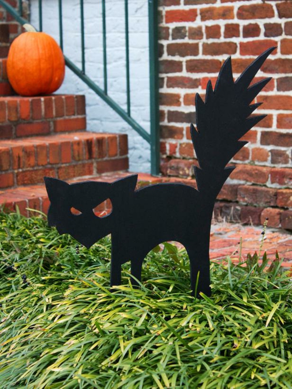 Halloween ziegel Dekoration schwarz katze trittstufen