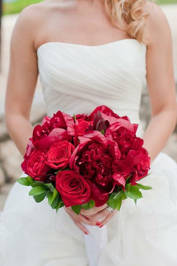 Hochzeitsblumen Brautsträuße Bilder rot leuchtend