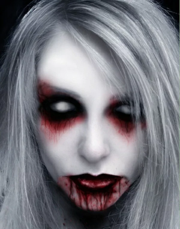 Horror Gesicht Halloween weiß haare Halloween weiß haar