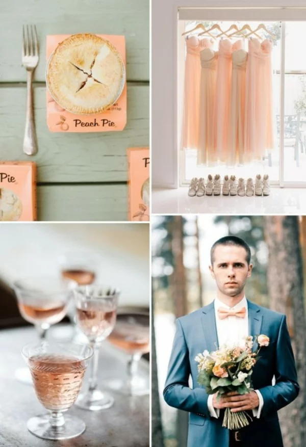 Hochzeitsdeko vintage schönheit Cremig und Pfirsichfarben nett