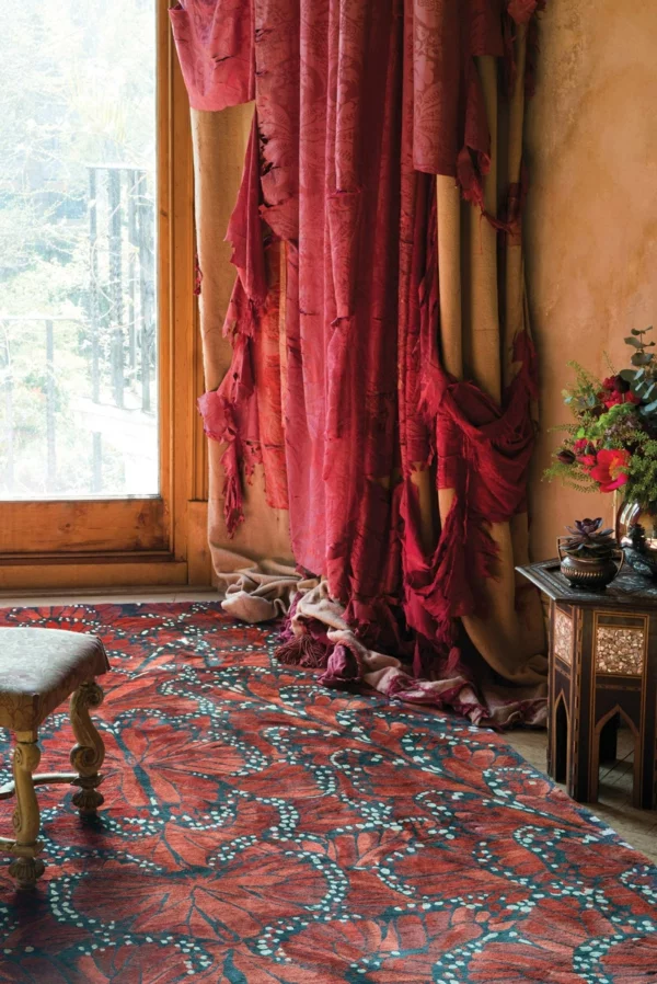 Moderne rug company Teppiche designer rot gardinen