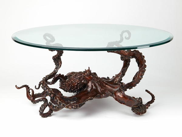 Oktopus-Möbel-dekoartikel-art-modern-couchtisch-rund-glas