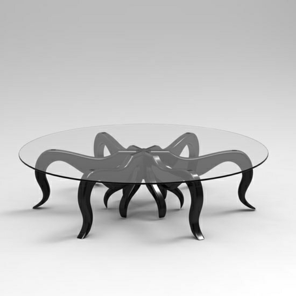 dekoartikel modern Oktopus Möbel tischplatte glas 