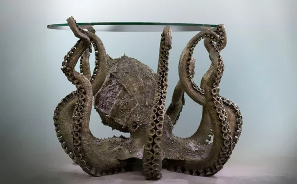Oktopus art Möbel dekoartikel modern tischplatte glas