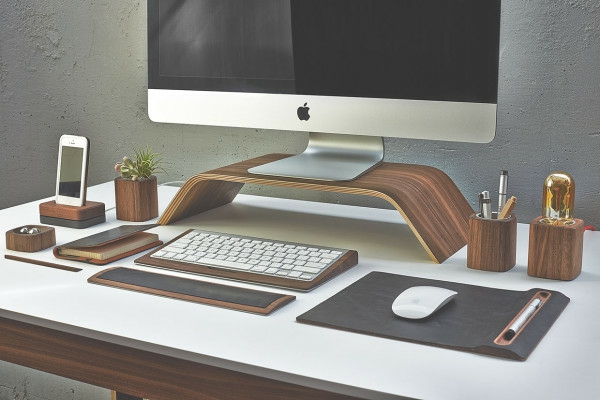 Schreibtisch extra stauraum Zubehör desk apple holz