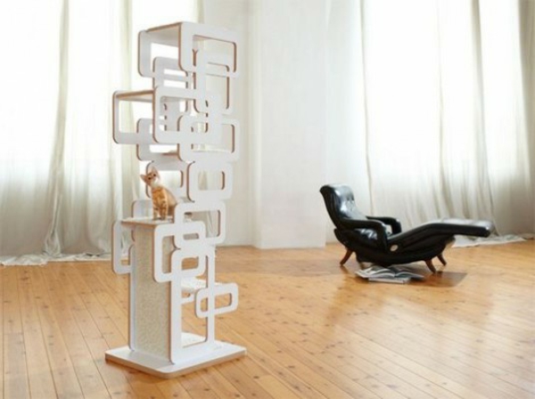 Tierfreundliche Katzenmöbel Kratzbäume weiß modular