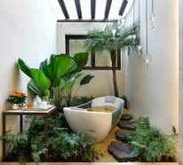 Wohnideen – grüne Zimmerpflanzen im Badezimmer