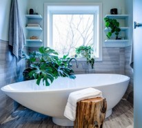 Wohnideen – grüne Zimmerpflanzen im Badezimmer