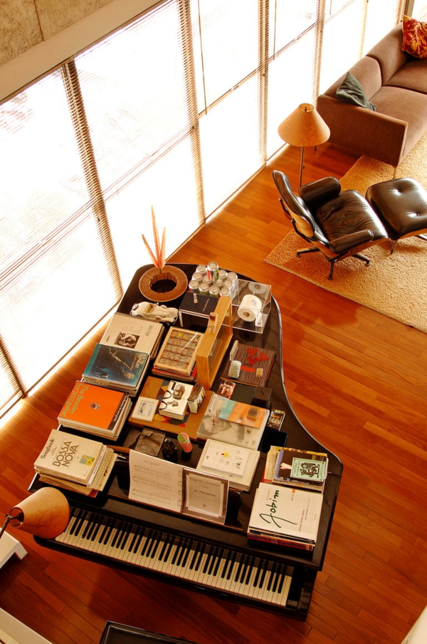 berühmte architekten Daniel Libeskind moderne architektur wohnzimmer klavier