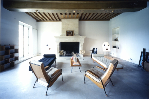 berühmte architekten modernes haus Mario Bellini wohnzimmer kamin