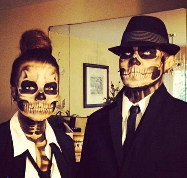 halloween kostüme skelett paar