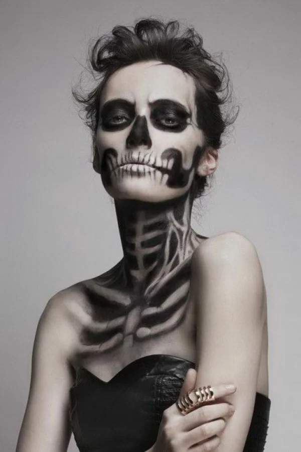 einmalige halloween schminktipps skelett