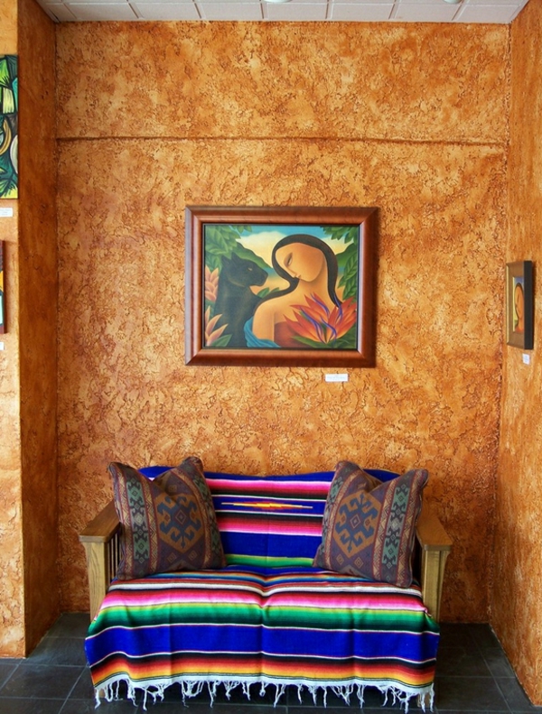 einrichtungsideen flur mexikanischer stil küchenfliesen lebhafte farbpalette