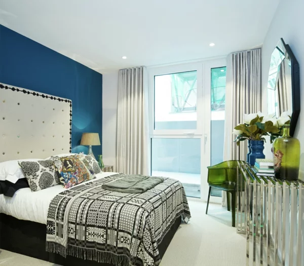 farbgestaltung wohnung schlafzimmer blau 