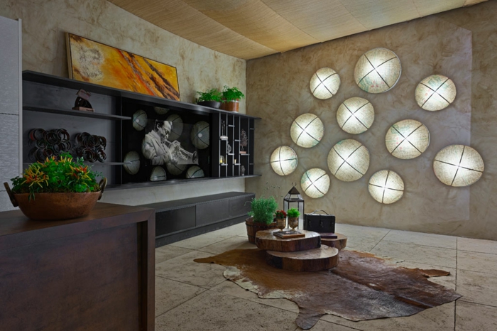 innendesign ideen wohnbereich wohnmöbel bodenfliesen betonoptik