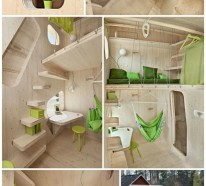 Kleines Holzhaus für Studenten auf 10 Quadratmeter