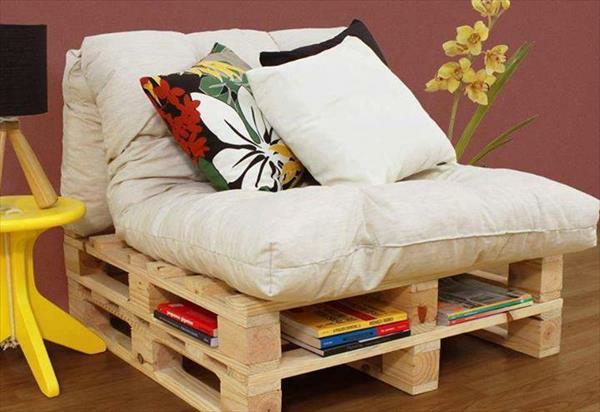 Holz möbel aus Paletten tagesbett bücherregale