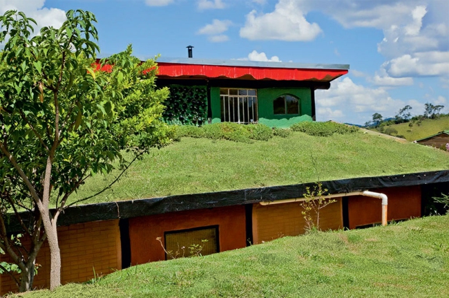 nachhaltige architektur dach begrünung rasen grüne architektur ideen