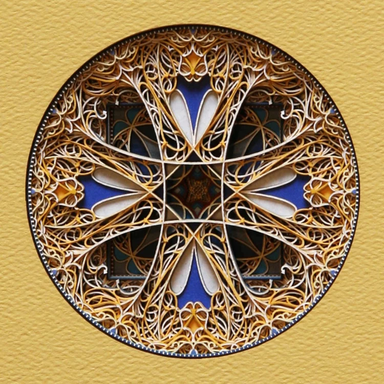 papier-laserschneiden moderne kunst laser cut papierkunst eric standley religiöse symbole ornamente