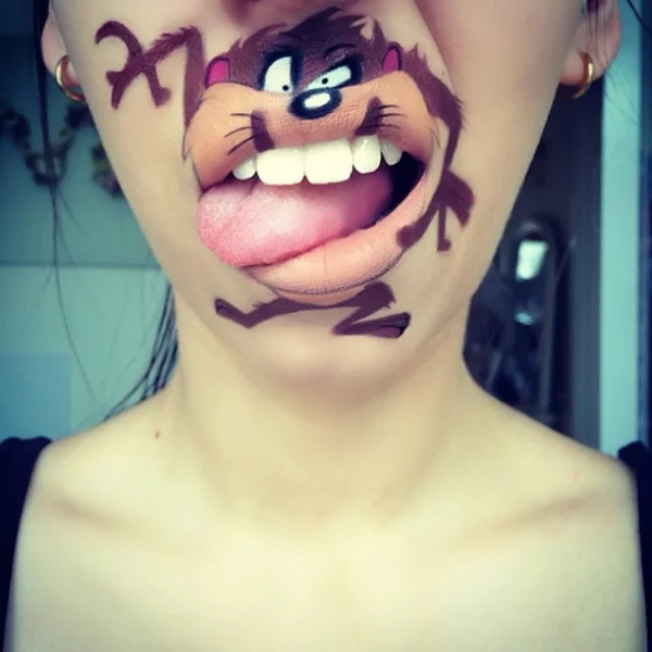 schminken lippen coole Comicfiguren Tasmanischer Teufel