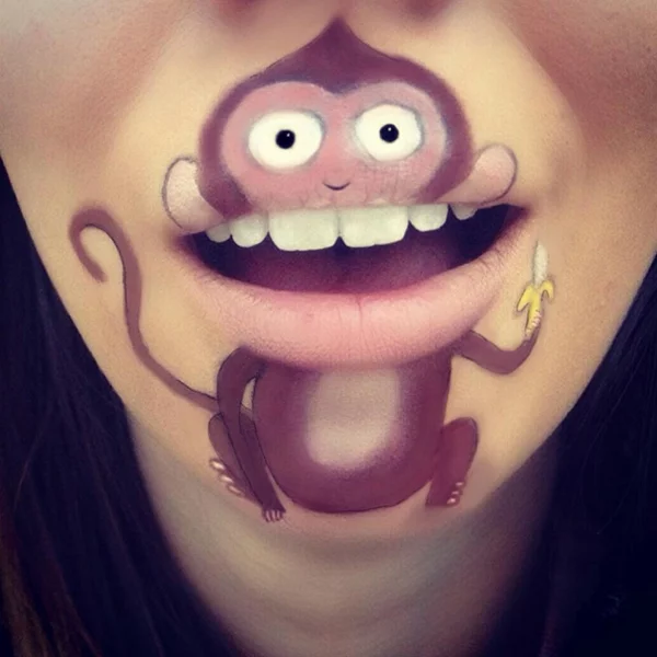 schminken coole Comicfiguren lippen affe banane