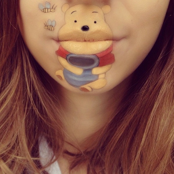 schminken lippen Comicfiguren winnie the pooh