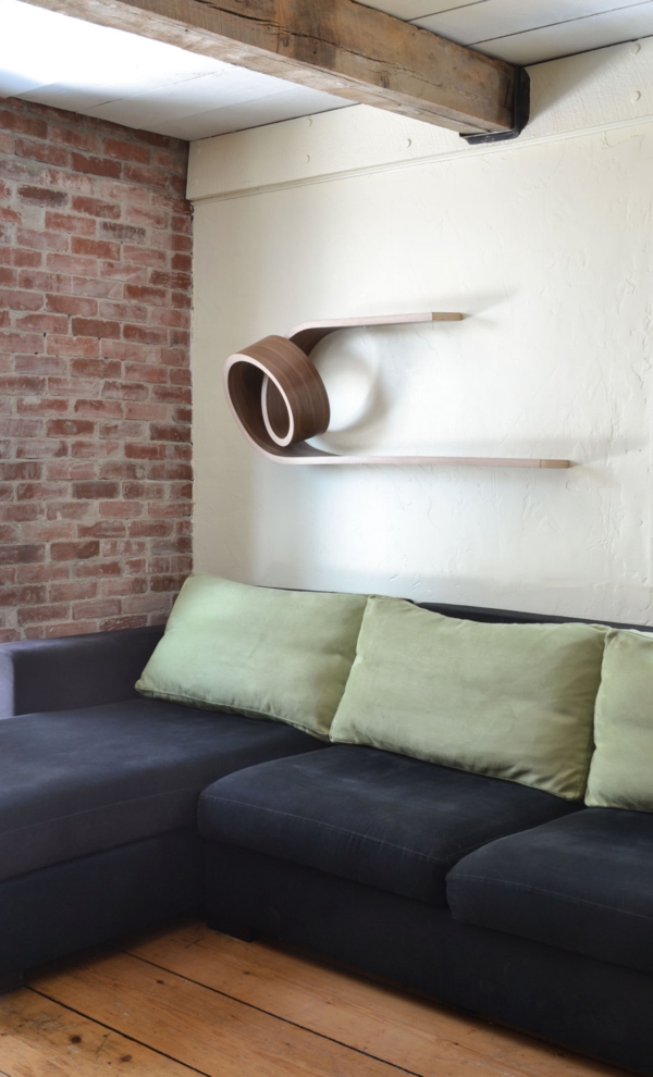 Designermöbel aus Holz wandregale sofa