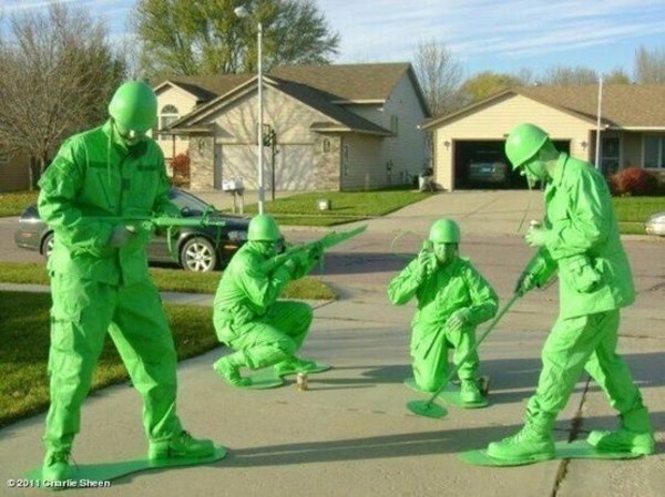 Halloween Herren Kostüme grün soldaten