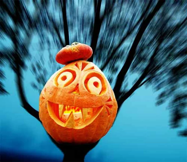 Horror Halloween Bilder lustig gesichter kürbis